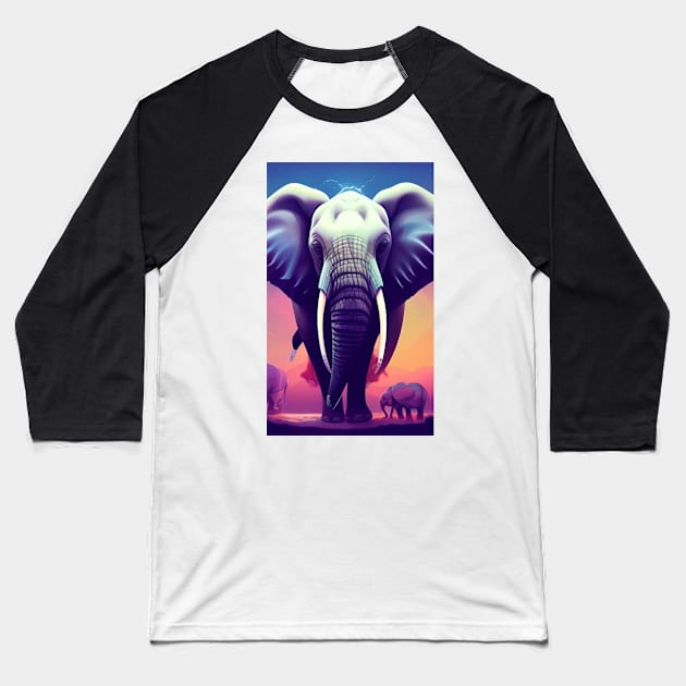 Wonderous Elephant Baseball T-Shirt by ShopSunday